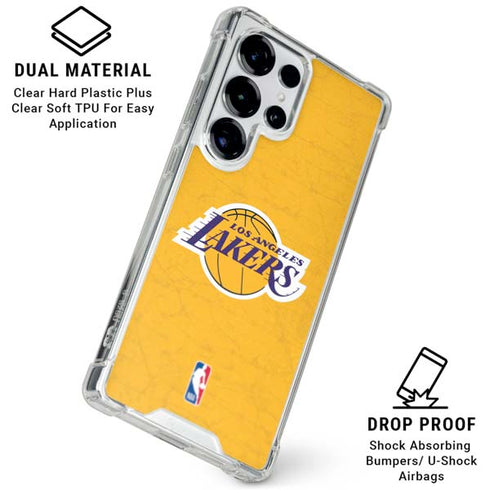 NBA Los Angeles Lakers Distressed Galaxy S25 Ultra Clear Case